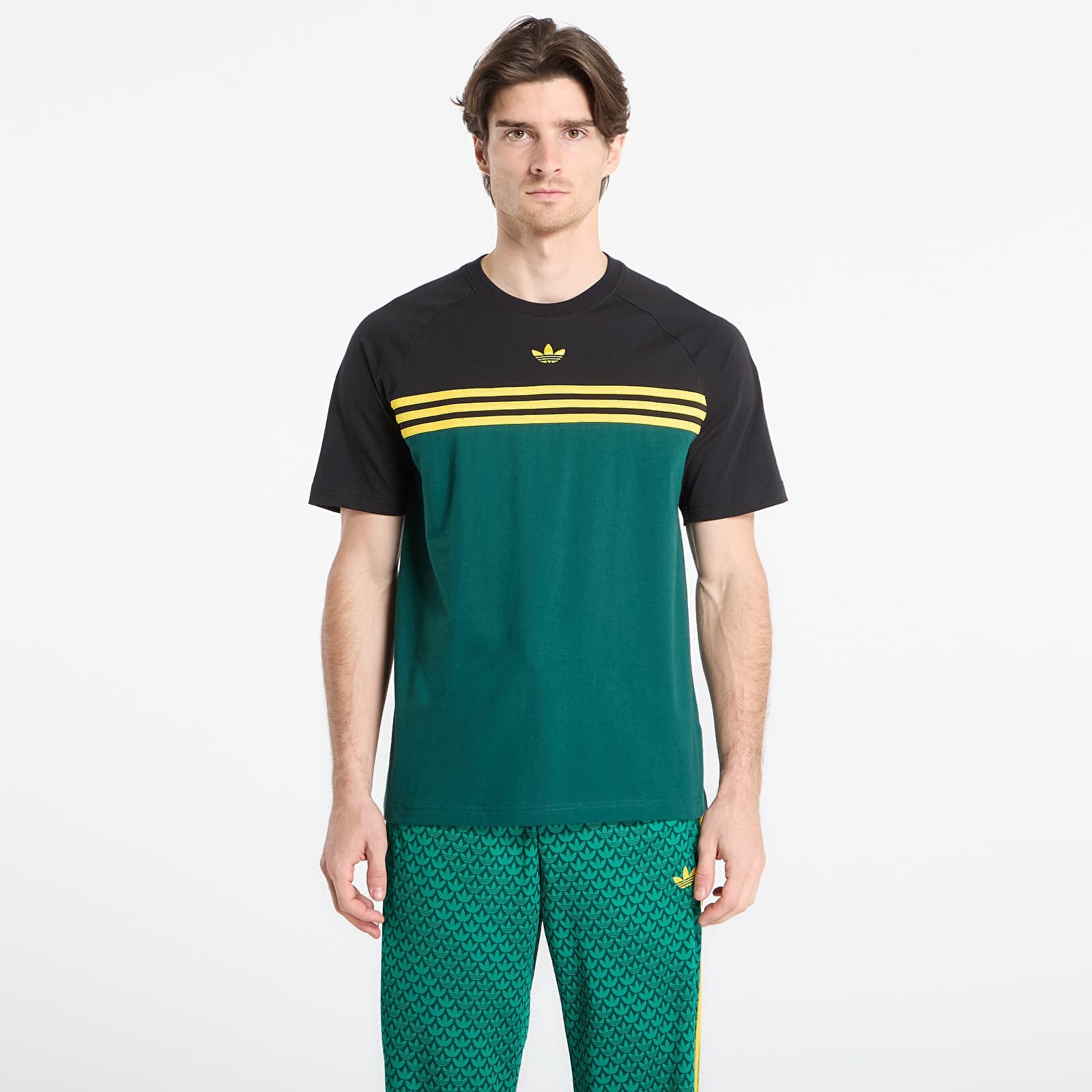 Tričko adidas Chest Stripes T-Shirt Collegiate Green L