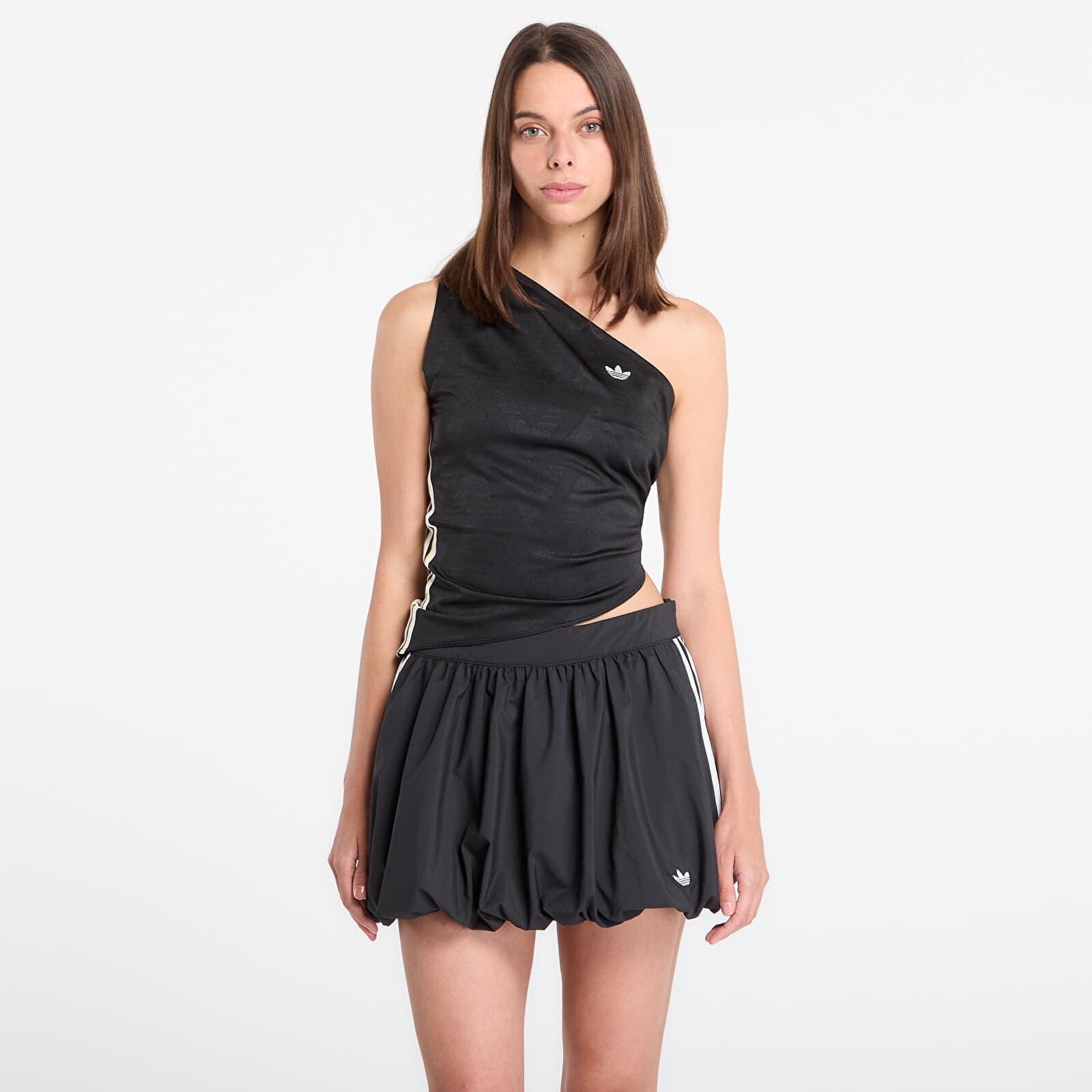 adidas Rouched One Shoulder Top Black/ Black S