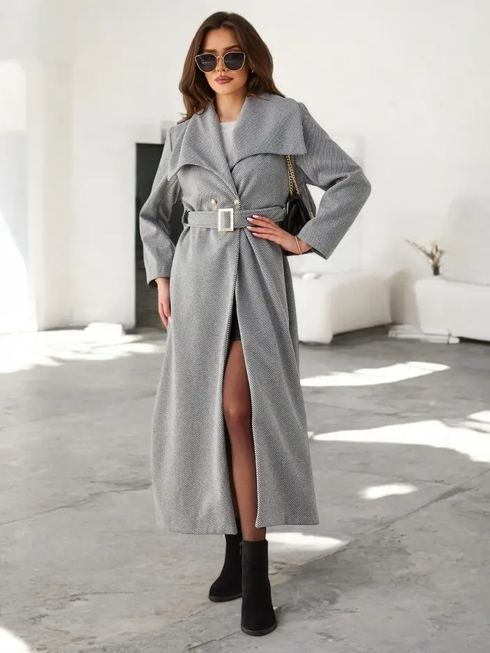 Resti Women's Maxi Coat with Tie