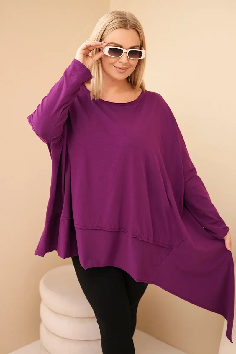 Plus size tunika s asymetrickým lemom