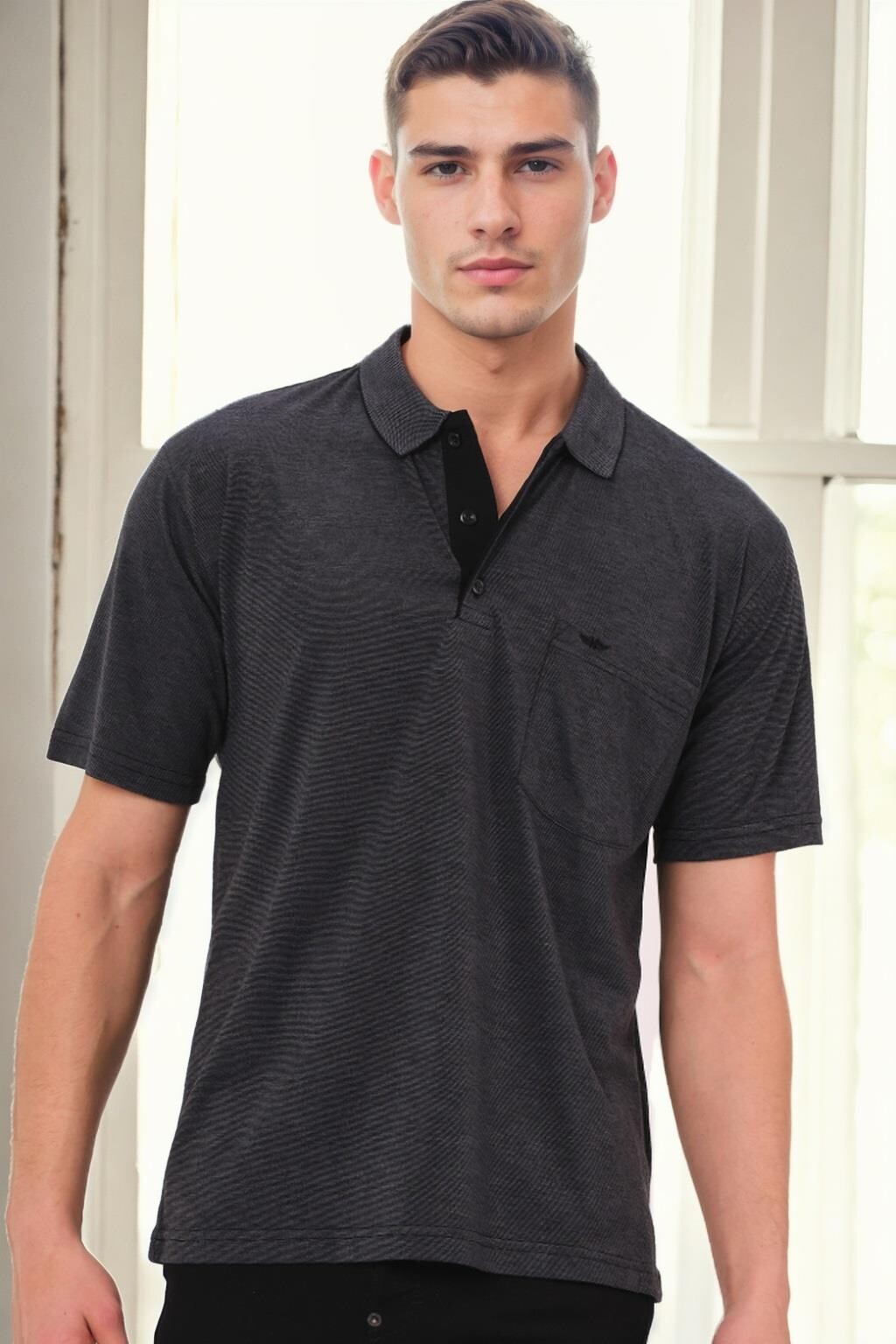 Pánske čierne polo tričko Dewberry