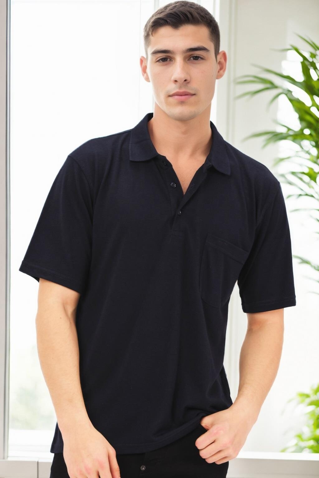 Pánske polokošele Dewberry, námornícka modrá