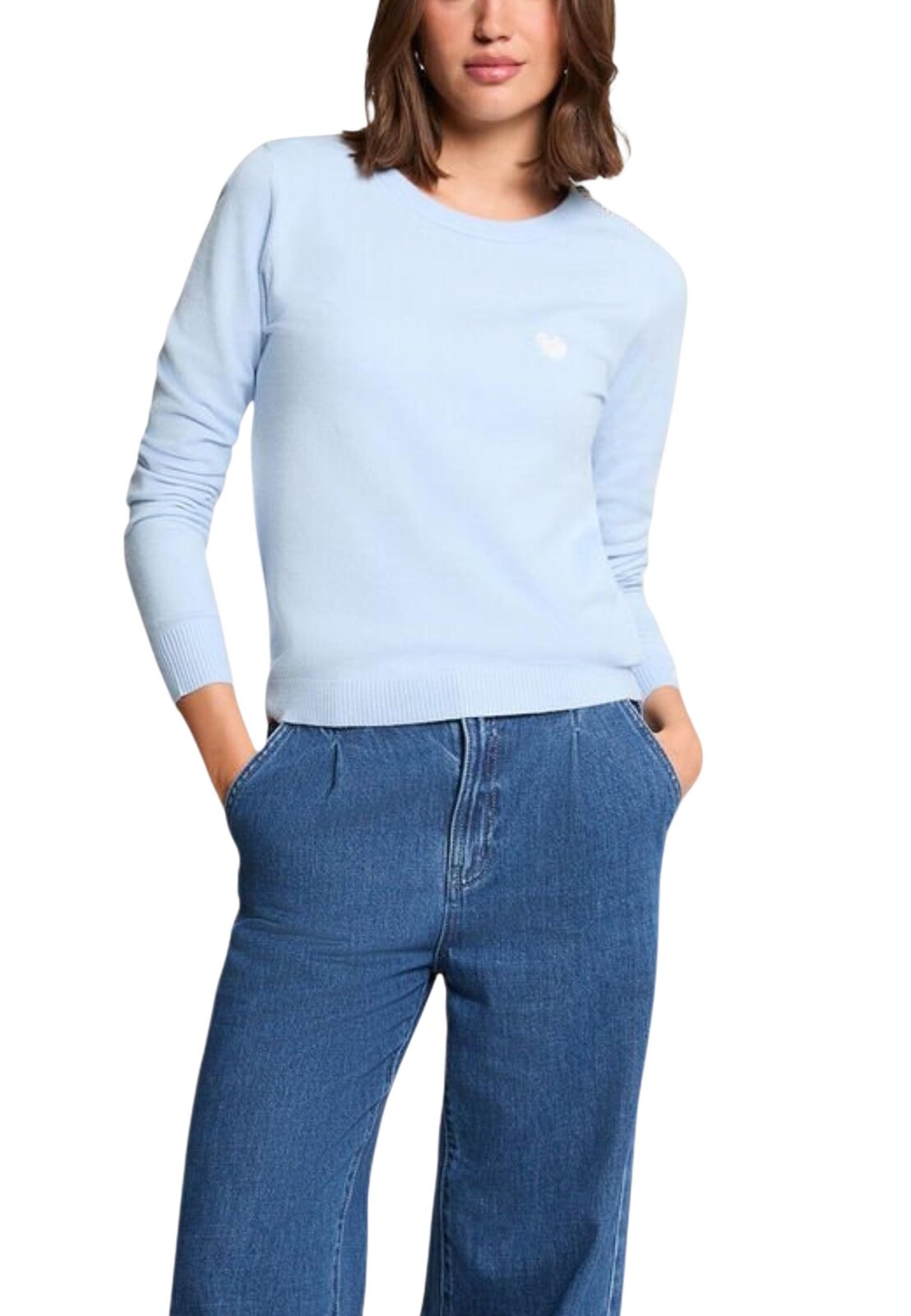 Svetlomodrý basic sveter Morgan De Toi