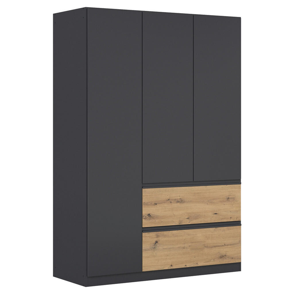 Rauch Möbel SKRIŇA S OTOČNÝMI DVERAMI, sivá, dub artisan, 136/197/54 cm