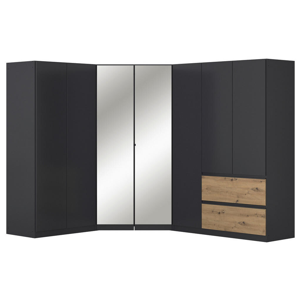 Rauch Möbel ROHOVÁ ŠATNÍKOVÁ SKRIŇA, sivá, dub artisan, 208/197/253 cm