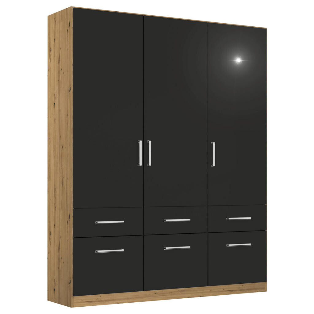 Rauch Möbel SKRIŇA S OTOČNÝMI DVERAMI, sivá, dub artisan, 136/210/54 cm