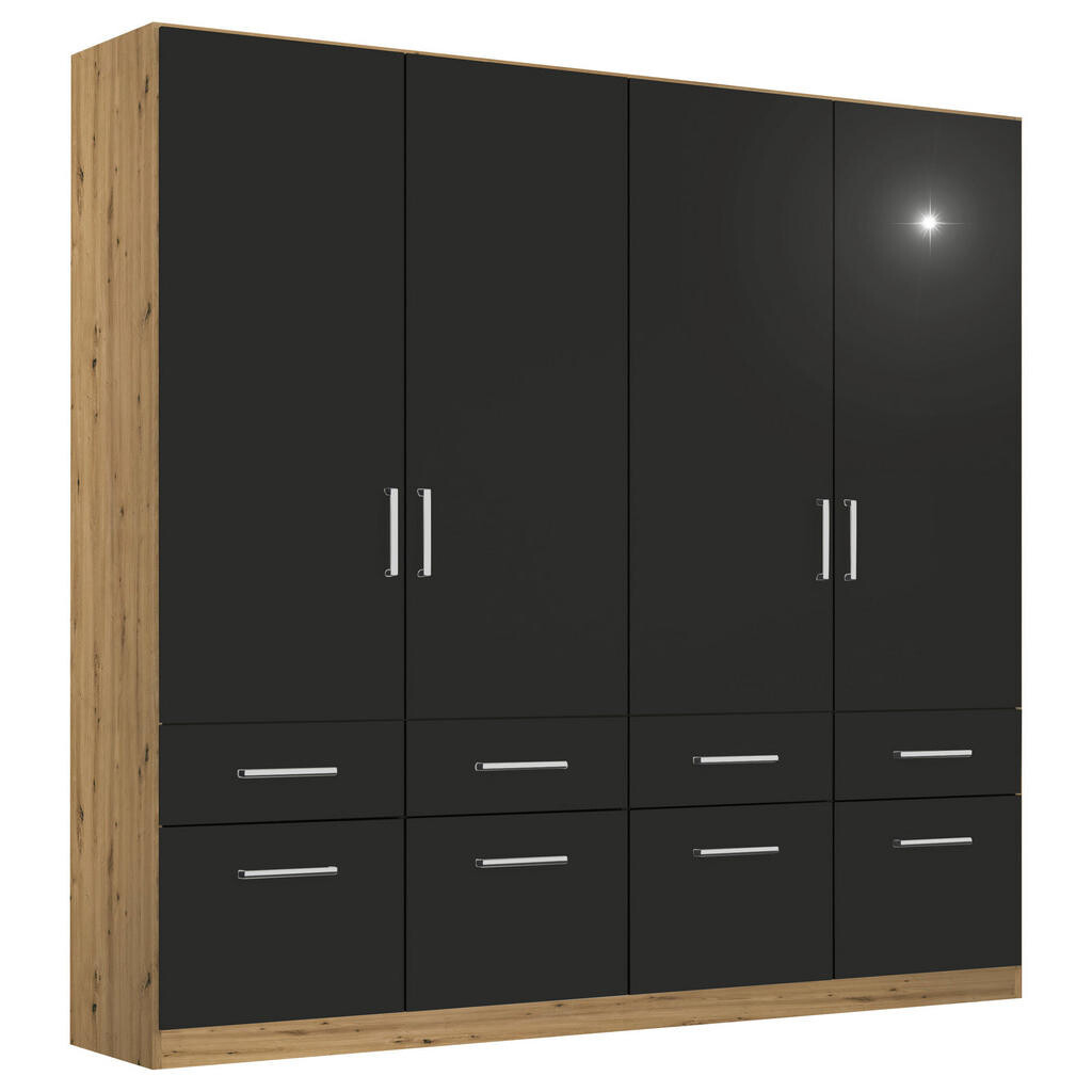 Rauch Möbel SKRIŇA S OTOČNÝMI DVERAMI, sivá, dub artisan, 181/197/54 cm