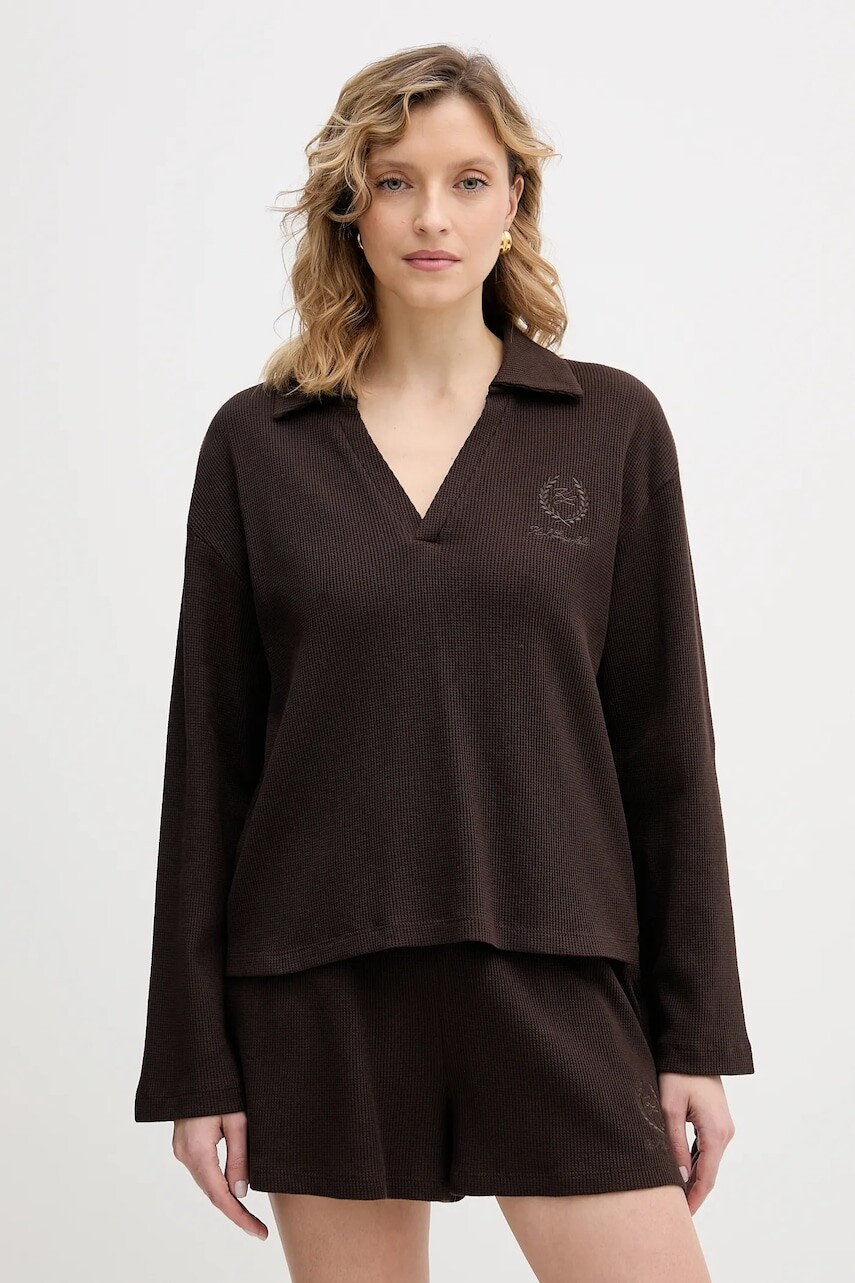 Bavlnené tričko s dlhým rukávom Karl Lagerfeld HOTEL KARL