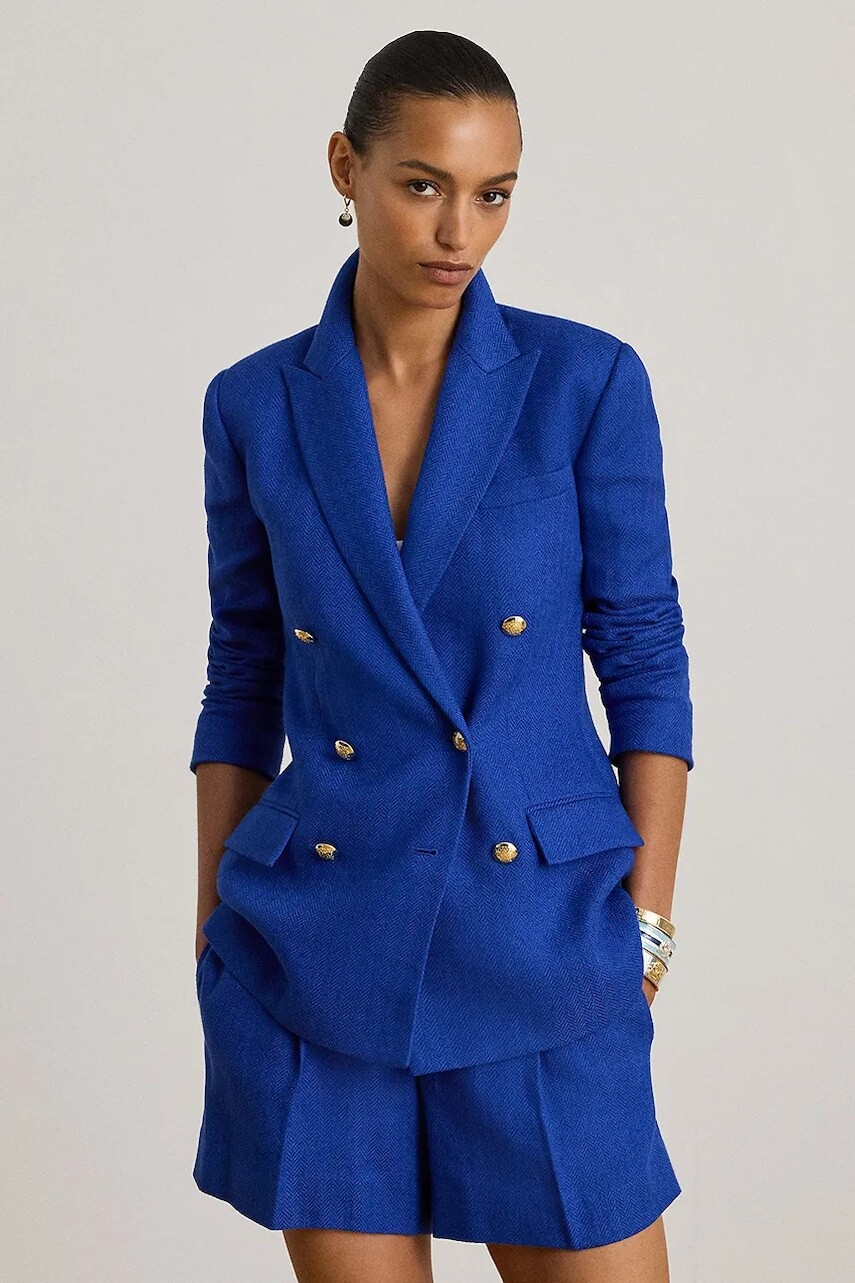 Bunda zo zmesi ľanu Lauren Ralph Lauren