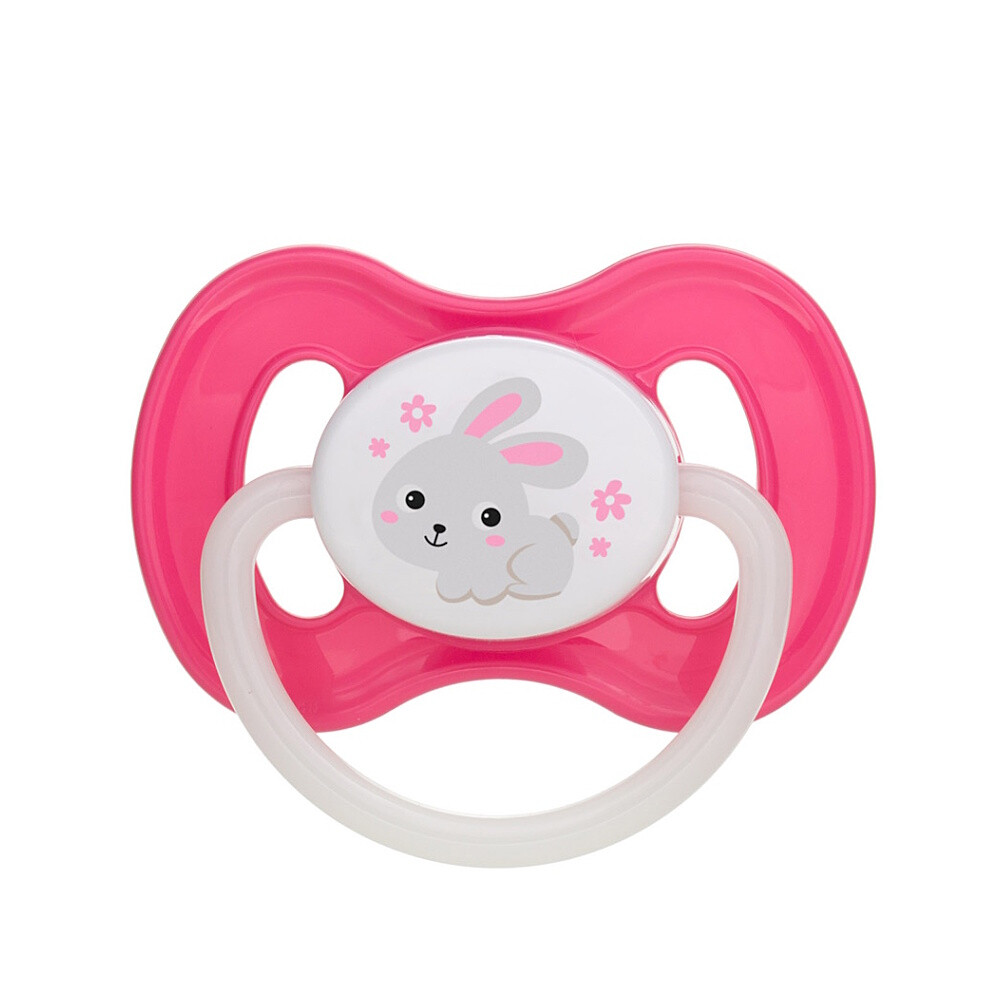CANPOL BABIES Bunny&Company cumlík kaučuk čerešňa 0-6m ružový 1 kus