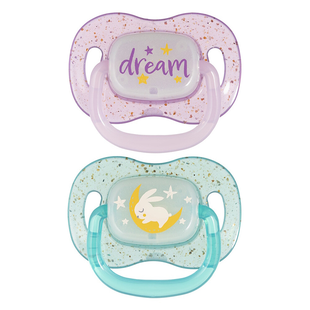 CANPOL BABIES Nightglow cumlík svietiaci silikónový 18m+ dievča 2 kusy