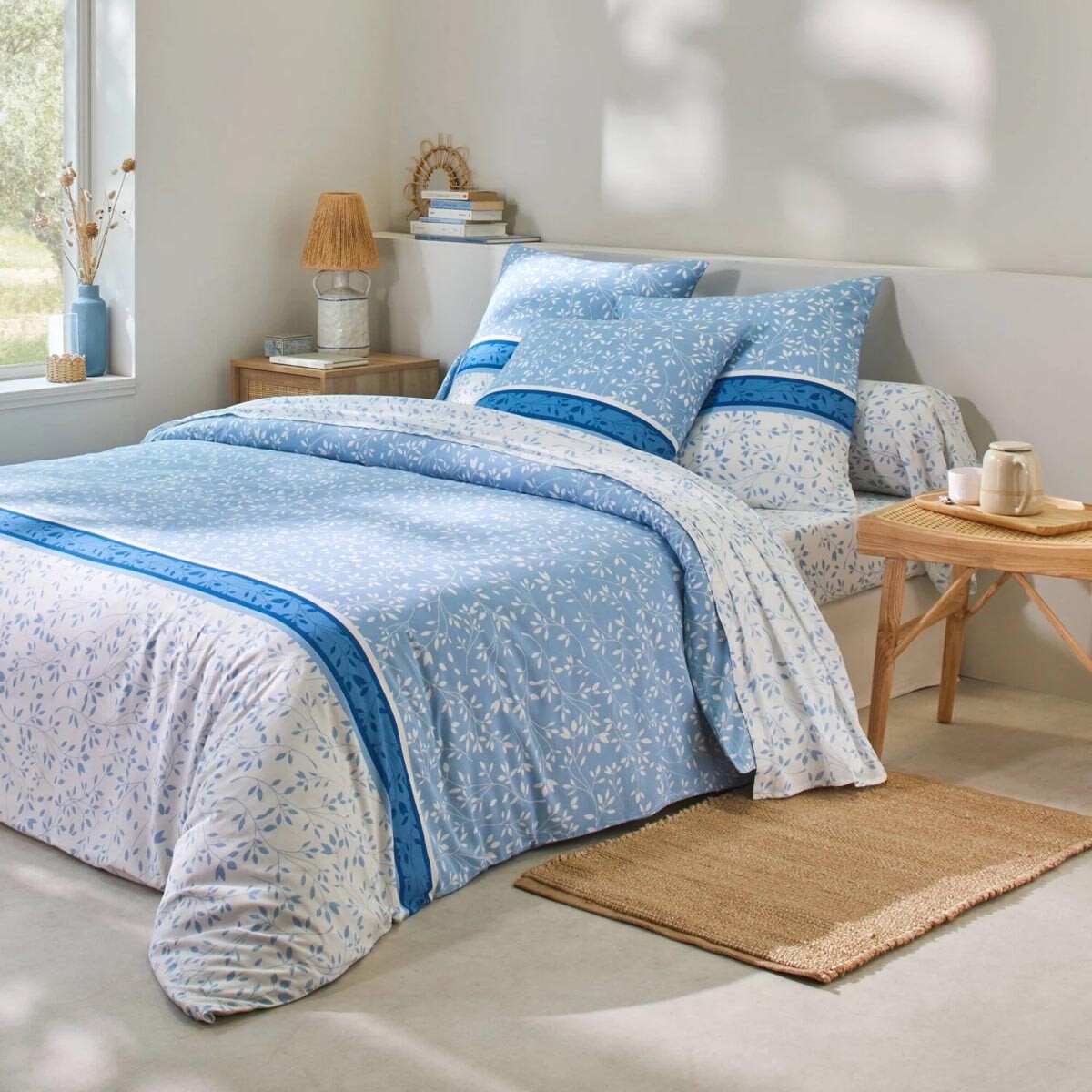 Bavlnená posteľná bielizeň Constance, modrá, 140 x 200 cm