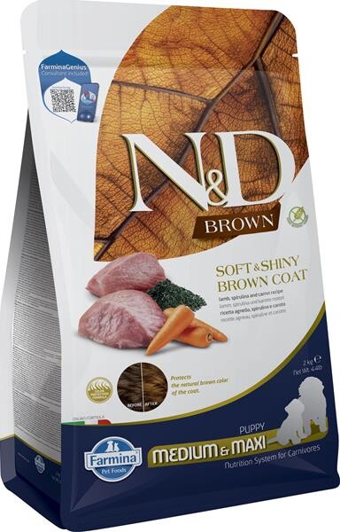 N&D Brown Grain Free Lamb Spirulina & Carrot Puppy Medium & Maxi 2 kg