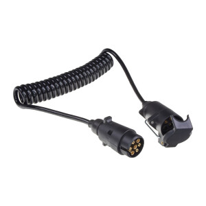 Predlžovací kábel 2,3 m špirálový 12V - 7pin, 1x zástrčka, 1x zásuvka