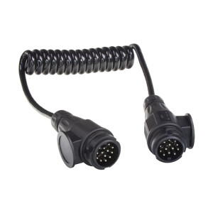 Predlžovací kábel 2m špirálový 12V - 13pin, 2x zástrčka