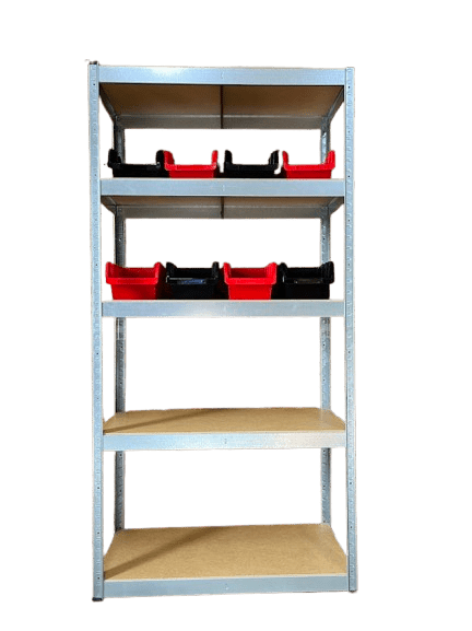 Kovový regál Economy 180x90x40 5 políc - pozinkovaný + úložné boxy TRUCK 29x20x15 cm