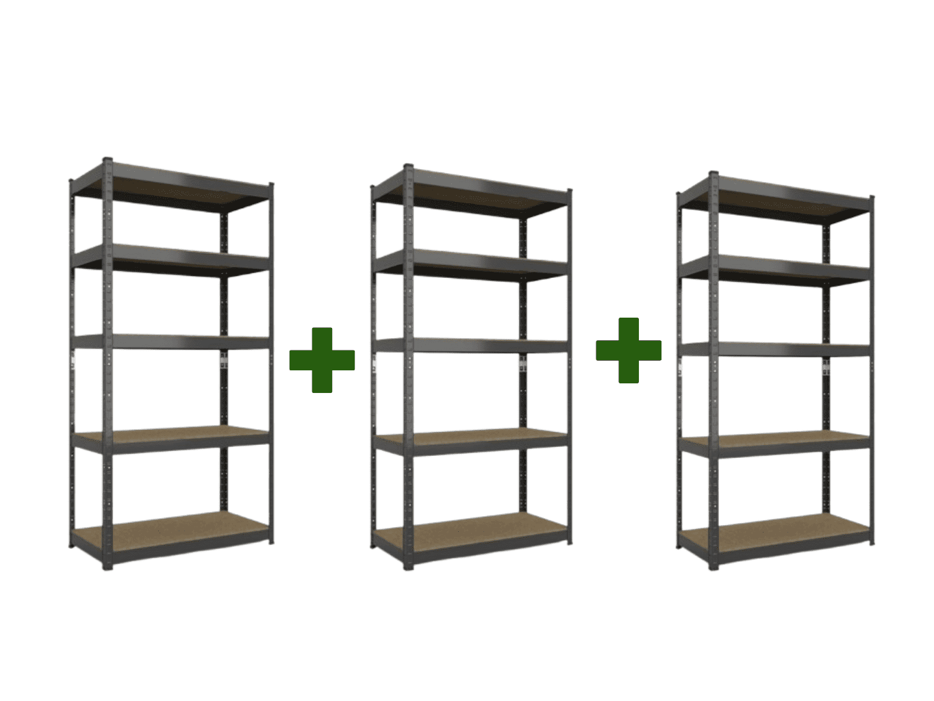 Akciový balíček Kovový regál ECONOMY 180x90x60 5 políc - čierna - 3 ks
