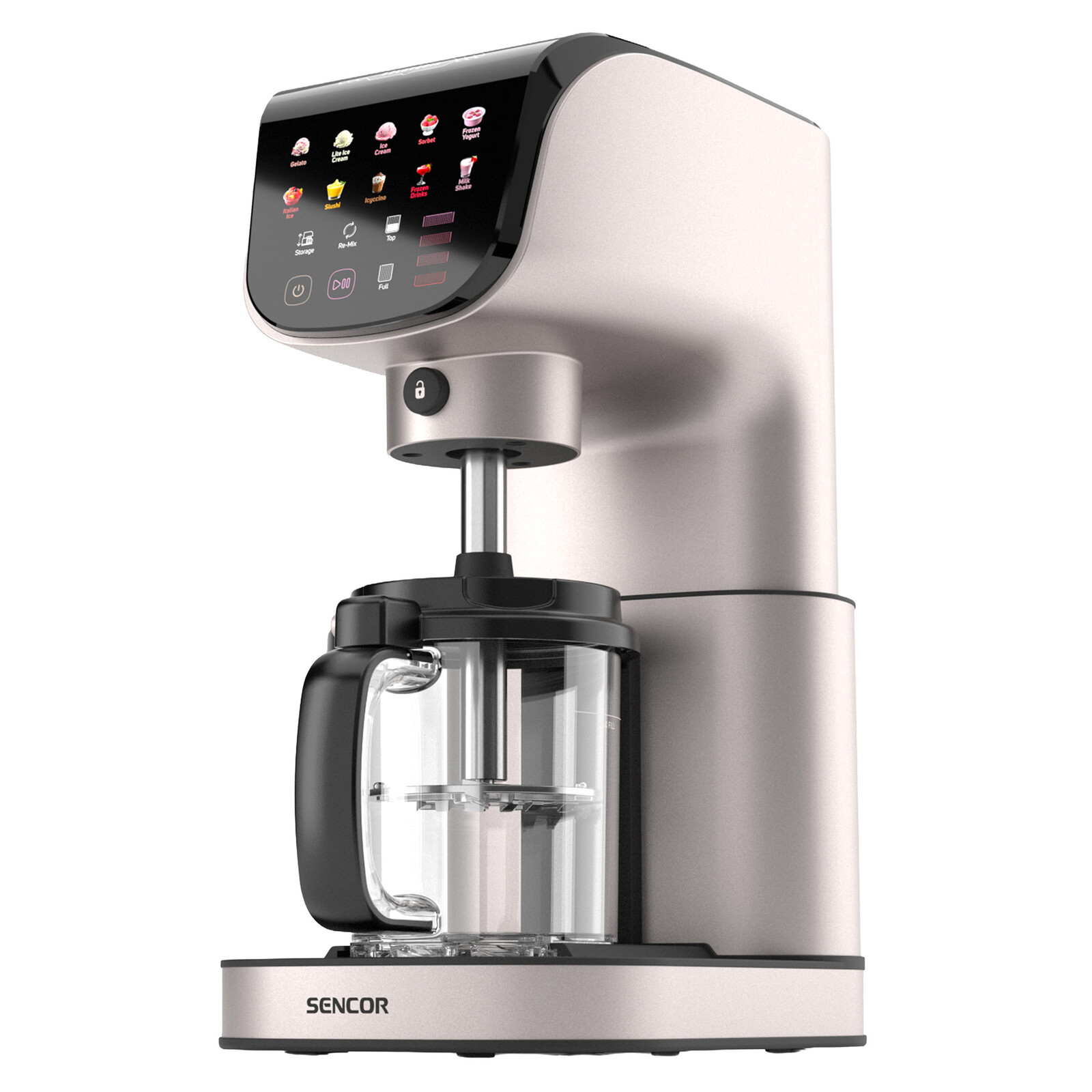Sencor SIC 5050WS Zmrzlinovač GELATERIA Jednoduché intuitívne dotykové ovládanie, Veľmi jednoduchá údržba 500 W BLDC motor s veľmi tichým chodom, .