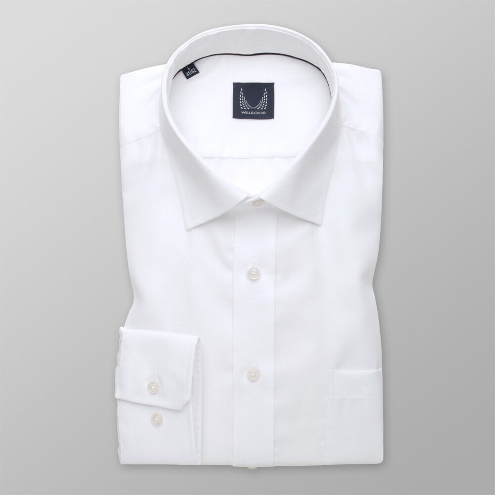 Klasická pánska košeľa bielej farby s hladkým vzorom 14723