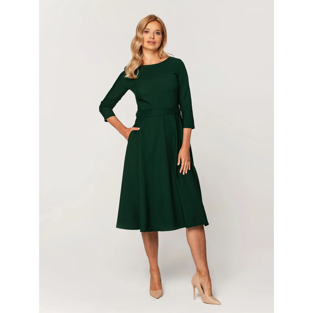 Dámske tmavozelené šaty midi 19540