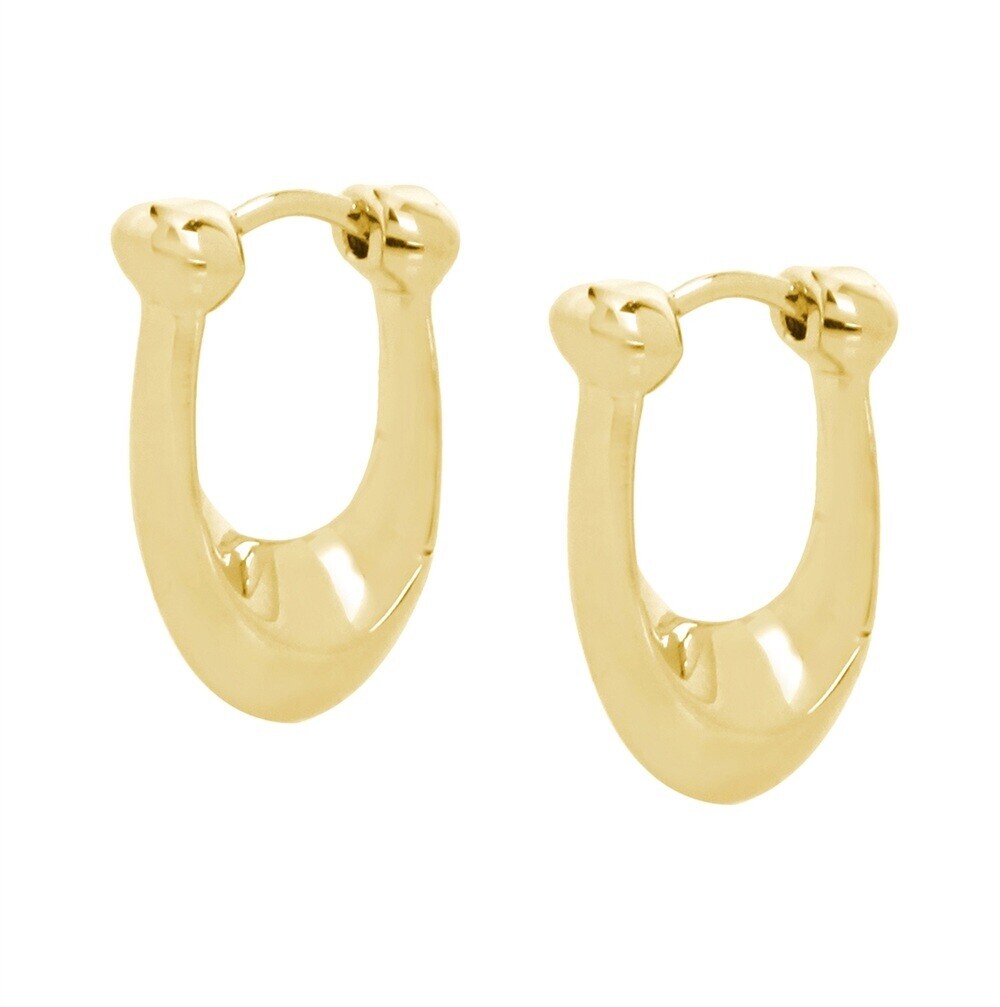 Coach Pozlátené oválne náušnice z mosadze 37351447GLD710