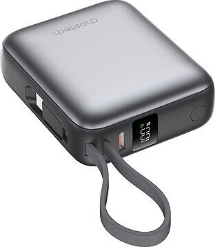 ChoeTech Mini 35 W 10000 mAh Power Bank with USB-C input/output Cable grey
