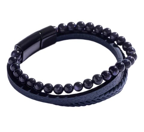 Marc Malone Nadčasový trojitý náramok pre mužov MCGB5036