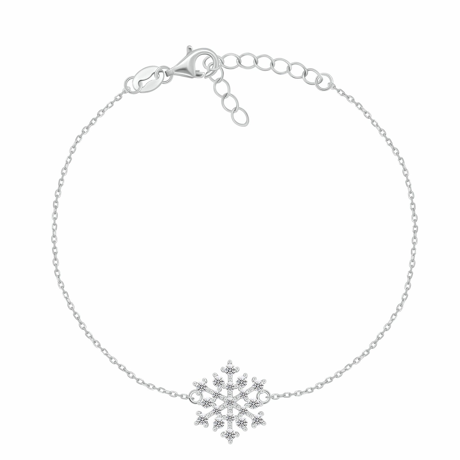 Brilio Silver Strieborný náramok so zirkónmi Vločka BRC253W