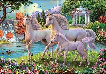 CLEMENTONI Puzzle Jednorožce pri vodopáde 180 dielikov