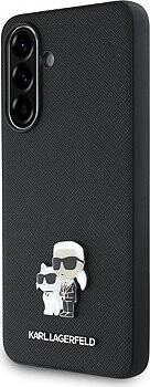 Karl Lagerfeld PU Saffiano Metal Karl and Choupette Zadný Kryt pre Samsung Galaxy A36 Black
