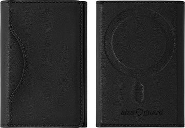AlzaGuard foldable PU leather wallet Compatible with Magsafe – čierna