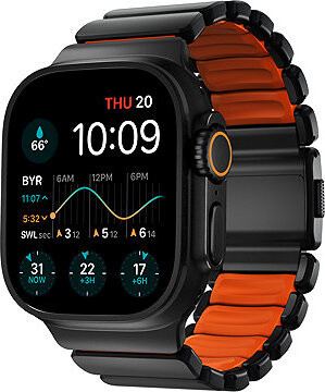 Nomad Stratos Band AW 45/46/49 mm Black Titanium Ultra Orange FKM