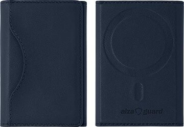 AlzaGuard foldable PU leather wallet Compatible with Magsafe - modrá