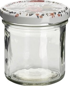 Gastro Zaváracie poháre Letné kvety, súprava 6 ks, číre, s viečkom, objem 0,165 l.