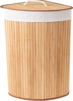 Compactor skládací rohový koš na prádlo Bamboo, bílá