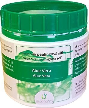 LACOFORM Pleťový peeling - sůl do sauny, Aloe vera 500 g