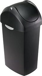 Odpadkový kôš Simplehuman – 40 l, hojdacie veko, čierny plast