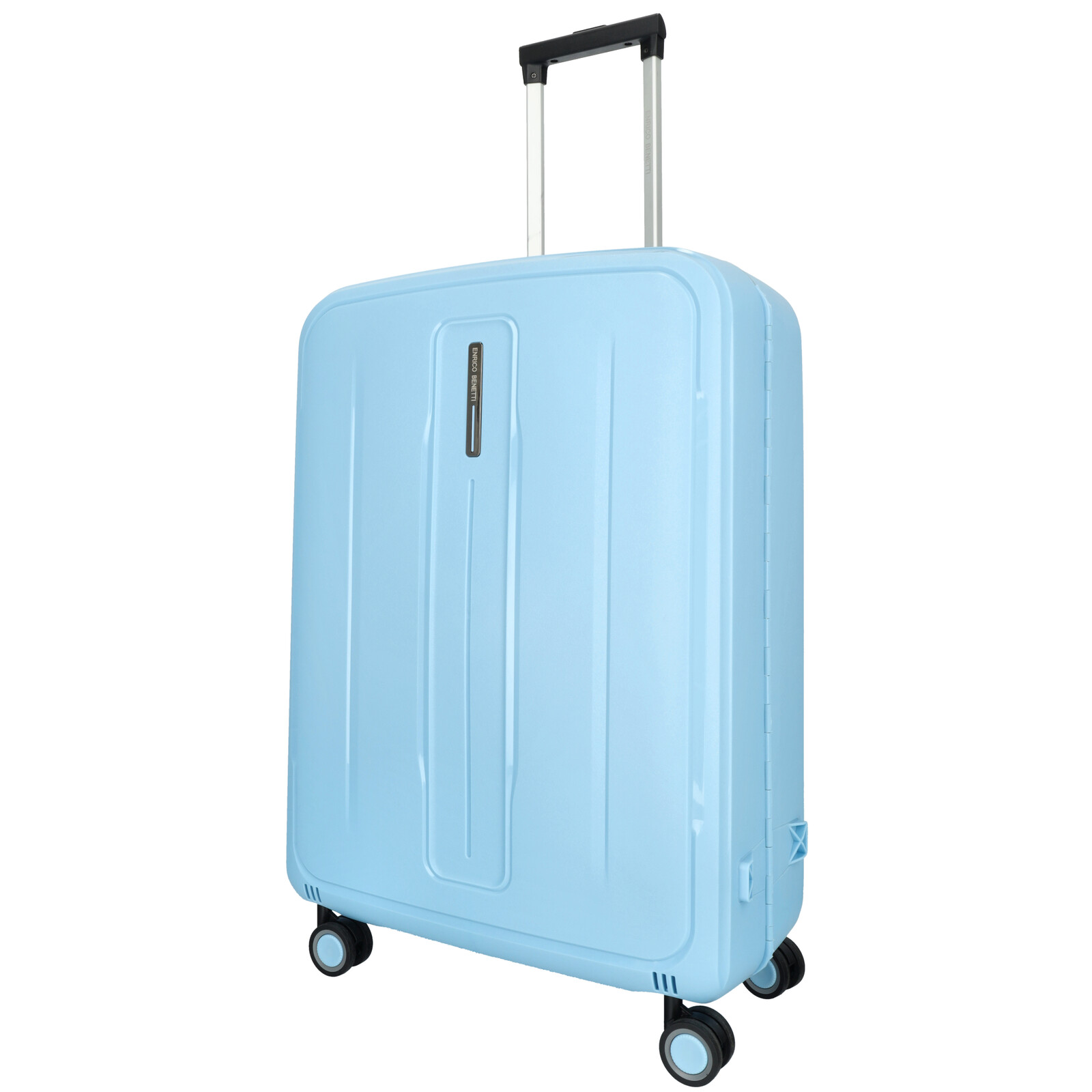 Cestovný kufor na kolieskach bez zipsu Enrico Benetti Chicago - svetlomodrá - 96 L