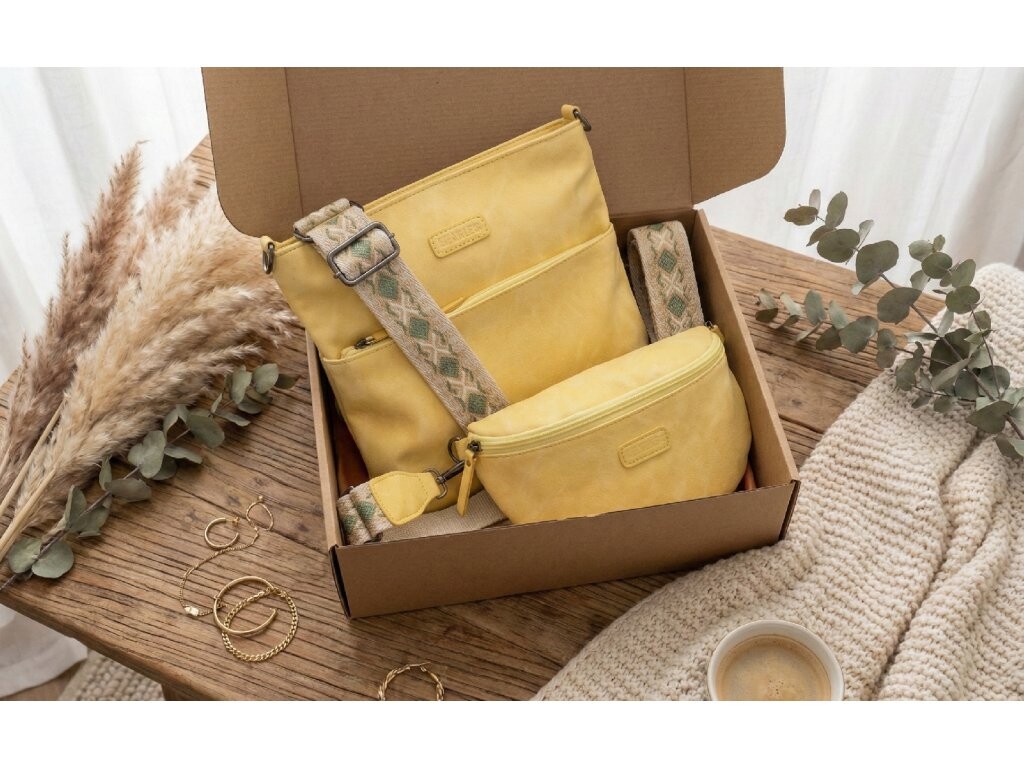 Beagles Darčeková sada kabeliek pre ženu - Malaga 3 - ľadvinka + crossbody