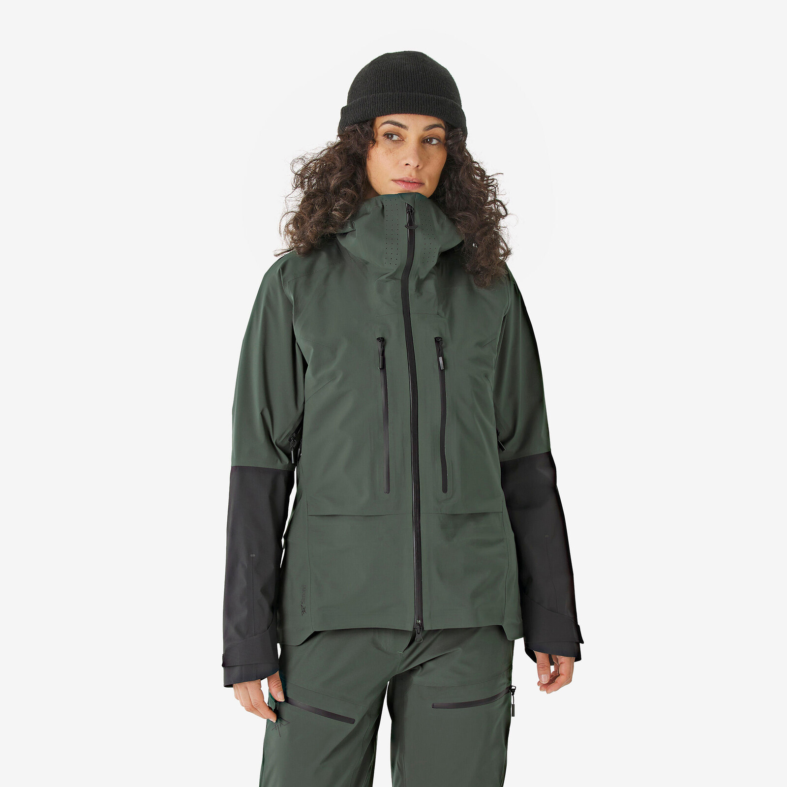 Dámska bunda na skialpinizmus Wilder nepremokavá kaki