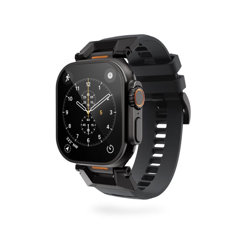 Epico Rubber Pro remienok s nerezovým zapínaním pre Apple Watch 4946454442mm - čierna 63318101300006