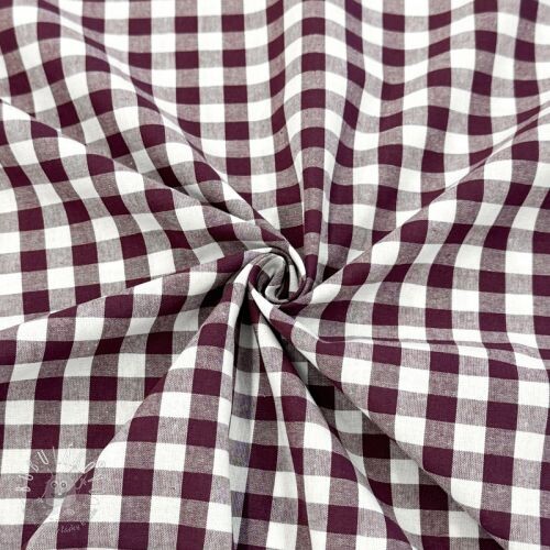Bavlnená látka Check aubergine