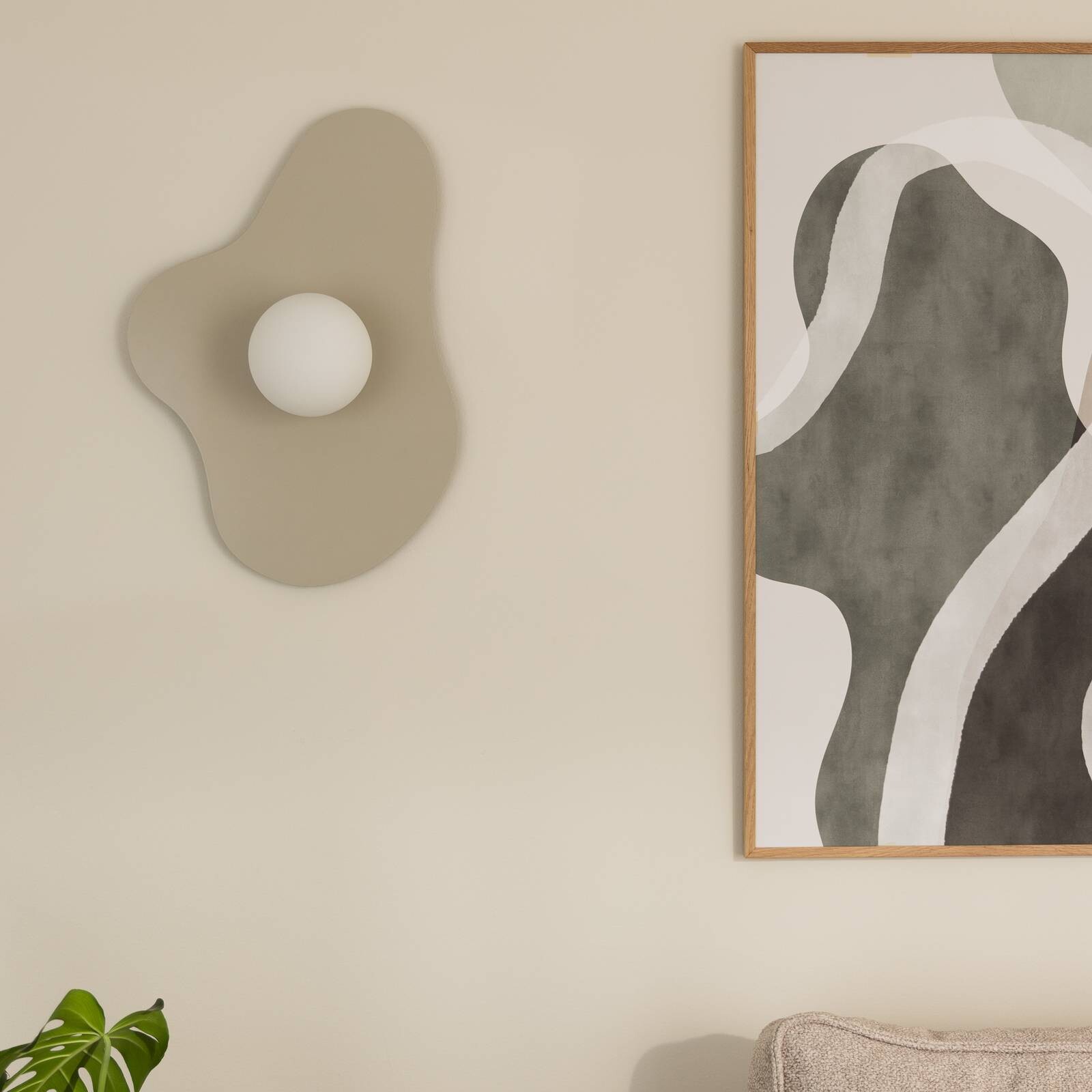 Globen Lighting nástenné svetlo ILLUSION, béžové, sklo, 60 cm