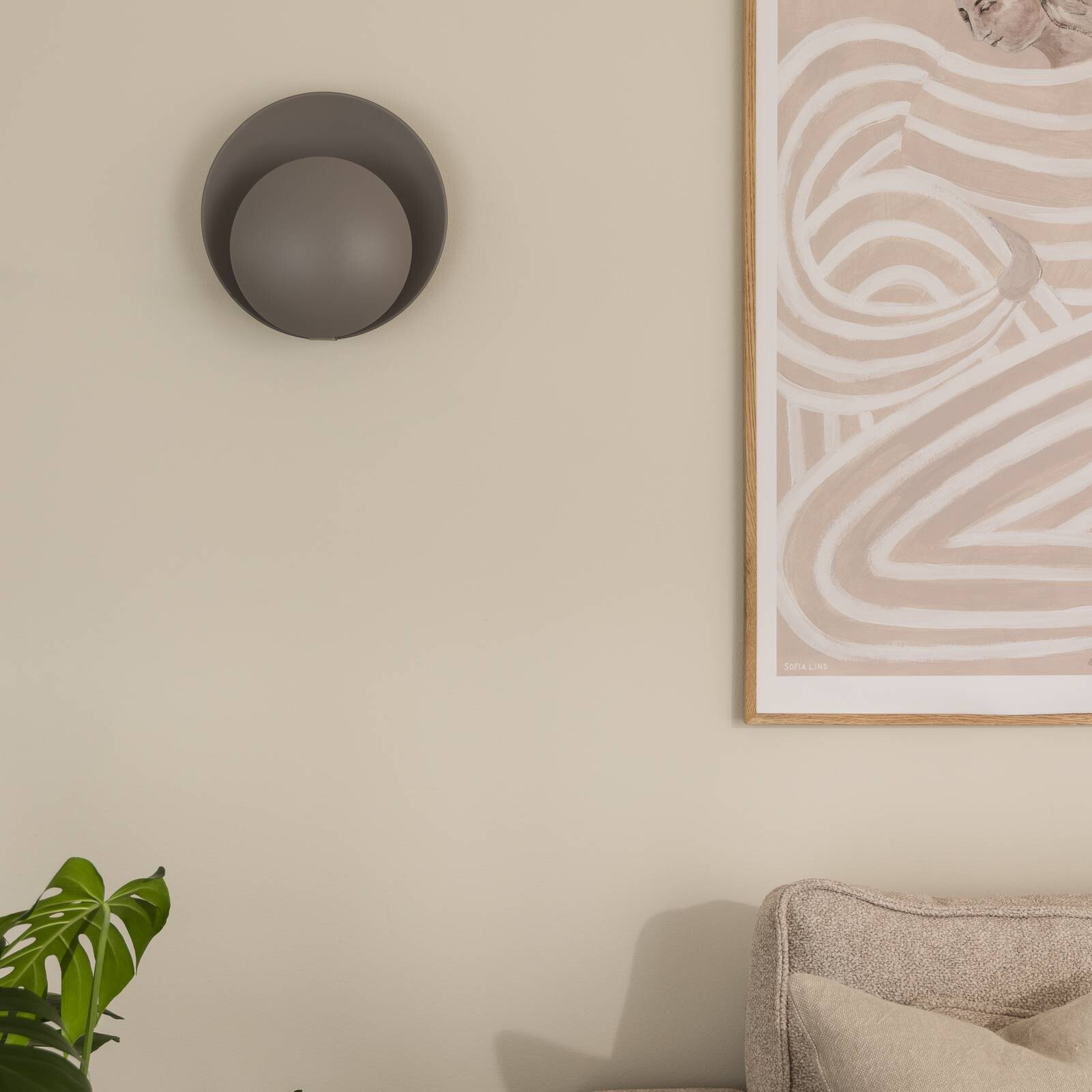 Globen Lighting nástenné svetlo ORBIT, sivá, kov, Ø 30 cm