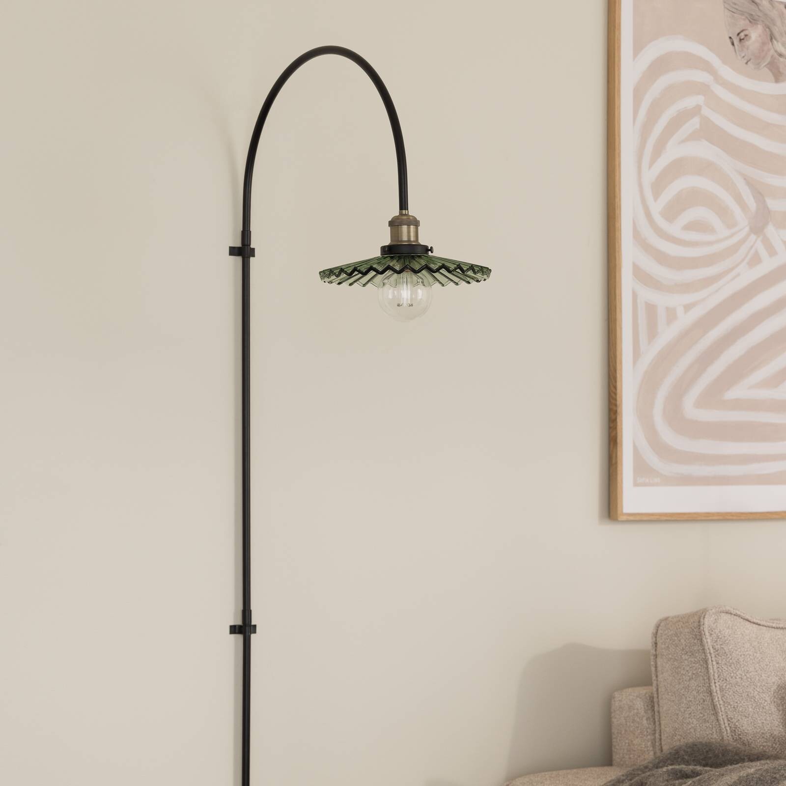 Globen Lighting nástenné svetlo COBBLER, zelená, výška 150 cm, sklo