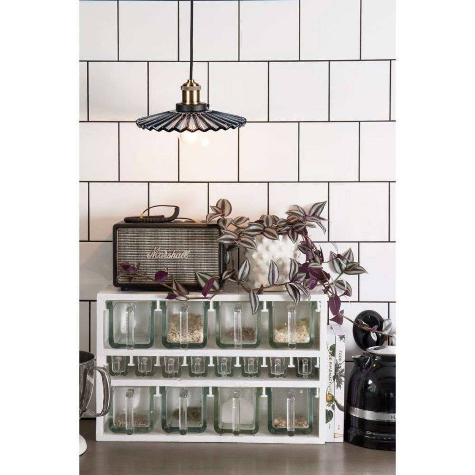 Globen Lighting závesné svietidlo COBBLER, dymově šedé, Ø 25 cm