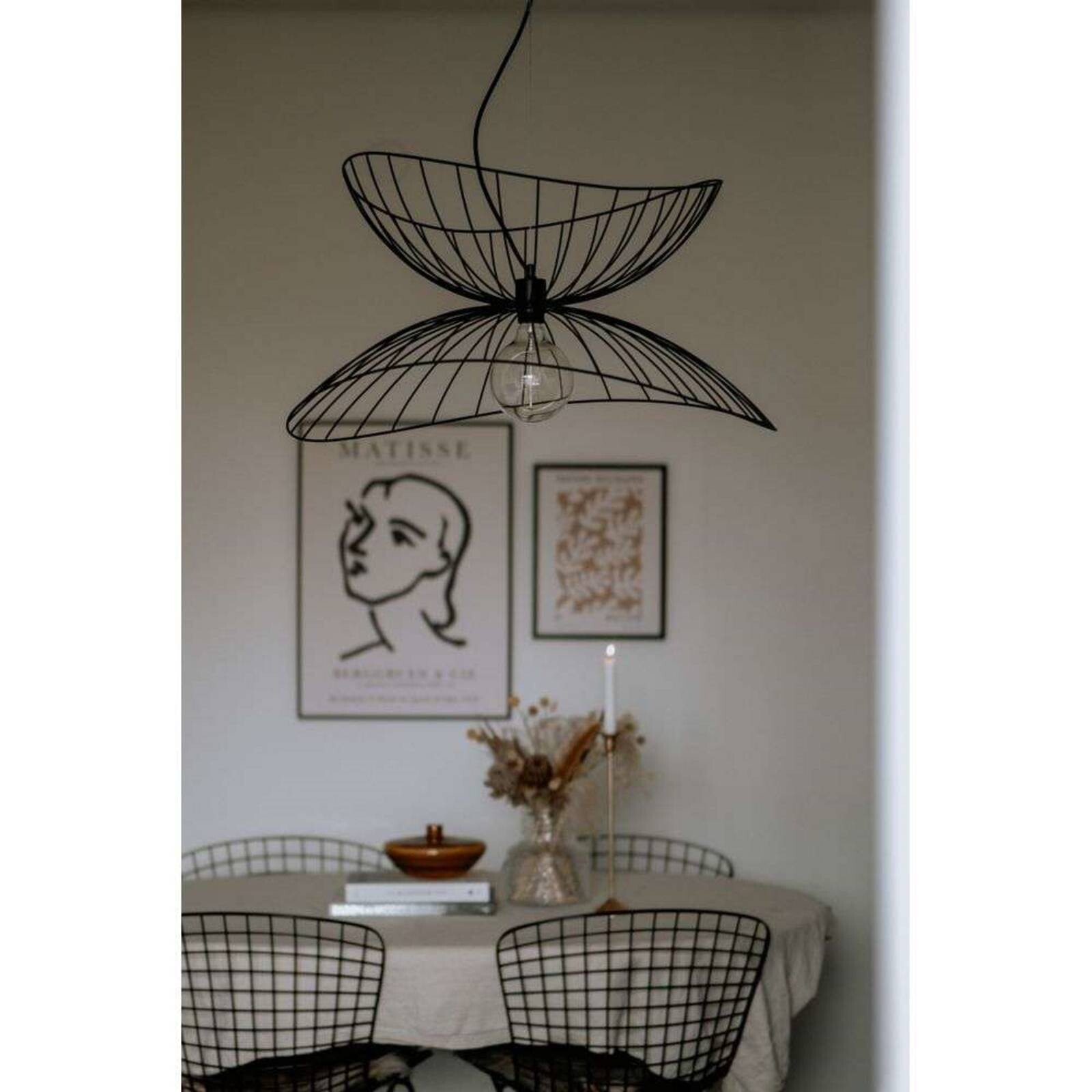 Globen Lighting závesné svietidlo RAY, čierne, Ø 70 cm