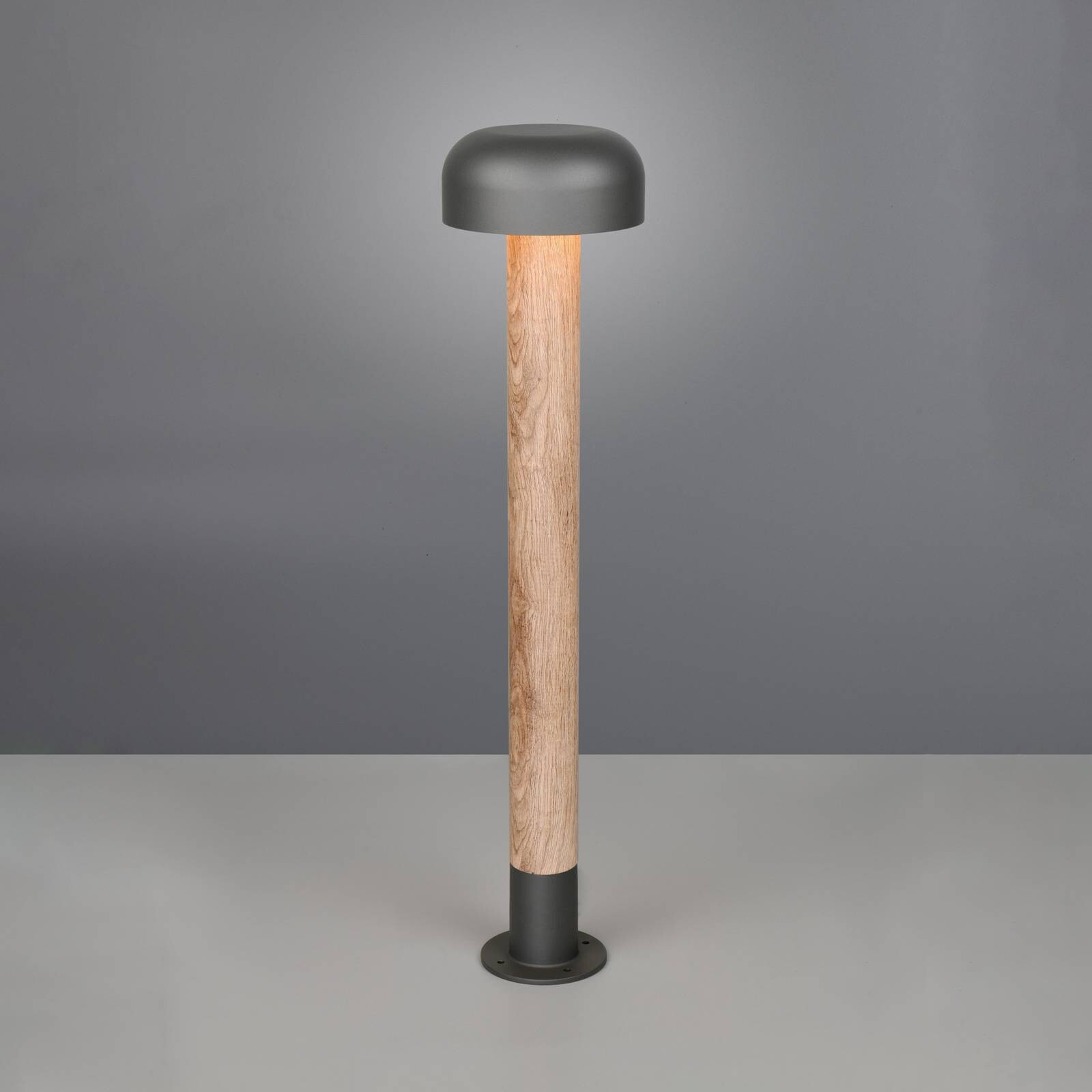 Chodníkové svetlo FRASER, drevený vzhľad, výška 85 cm, kov, IP54