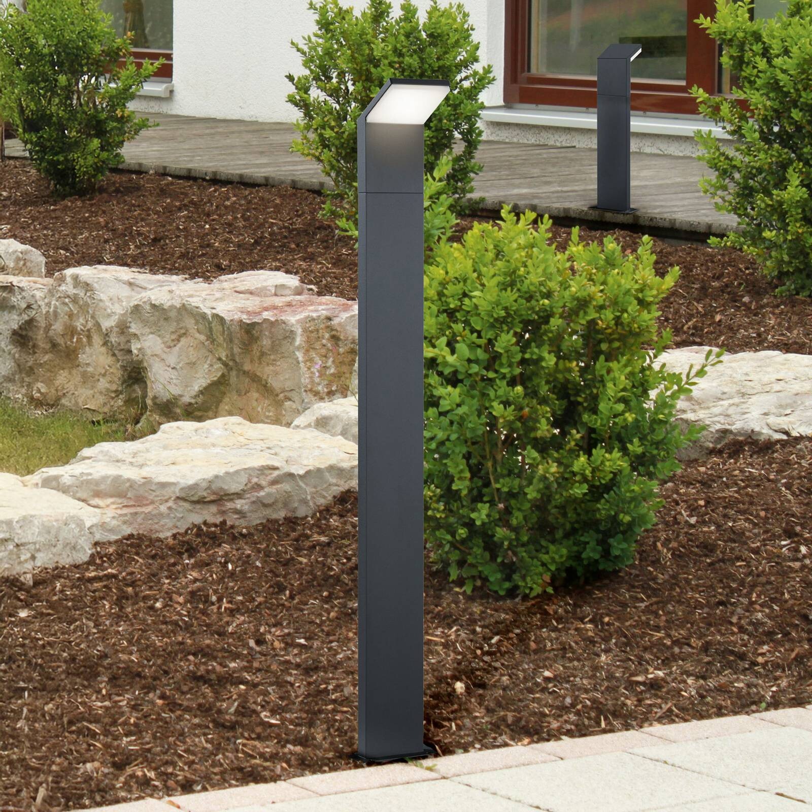 chodníkové LED svetlo PEARL, výška 100 cm, antracitová farba, kov, IP54