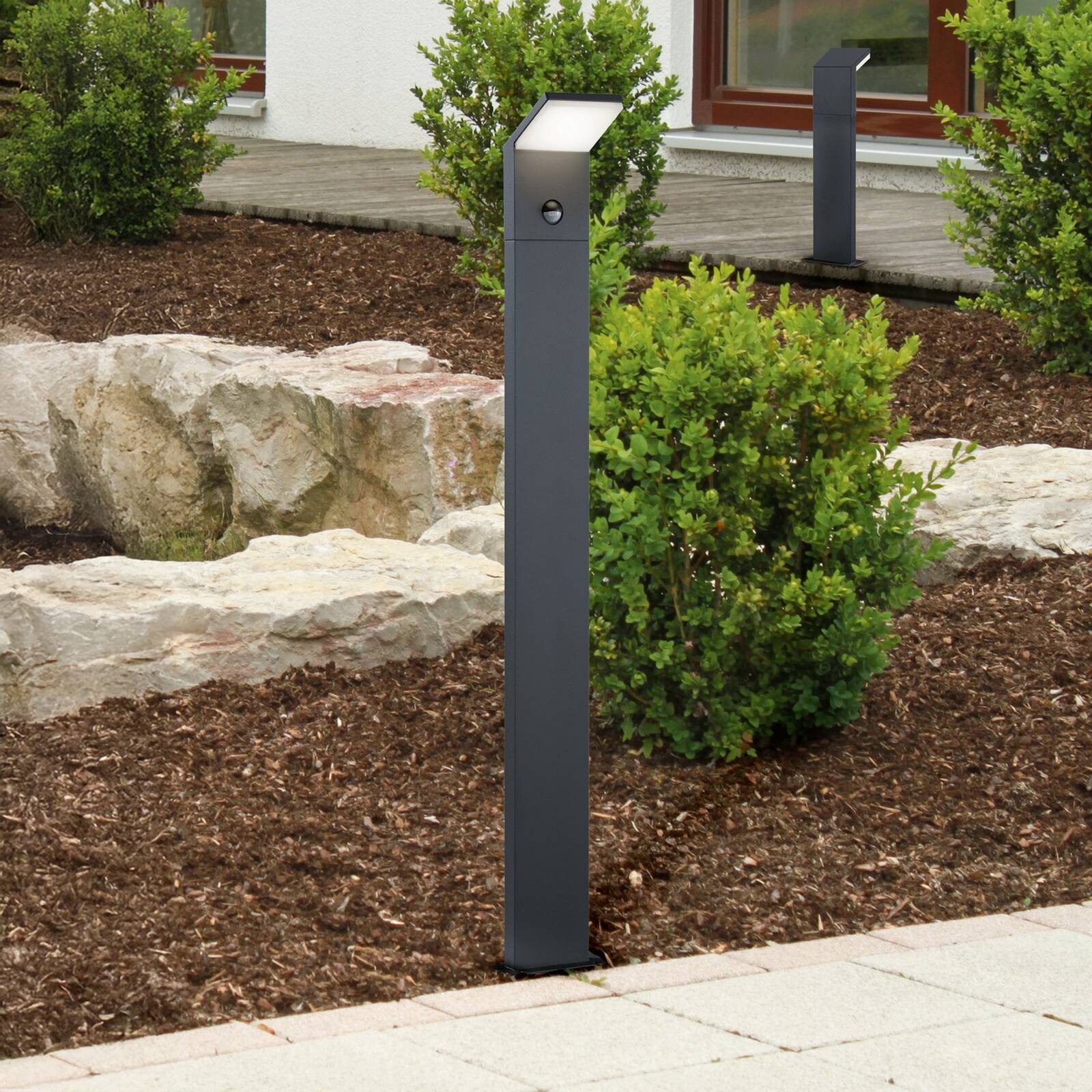 chodníkové LED svetlo PEARL, výška 50 cm, antracitová, kovová, IP54